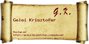 Gelei Krisztofer névjegykártya